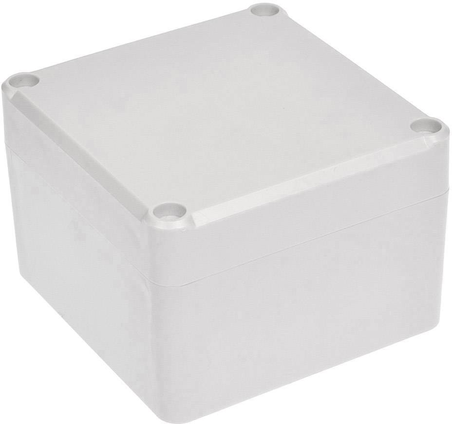 Hvid firkantet plastboks med skrubar låg, egnet til vægmontering eller opbevaring af elektroniske komponenter.