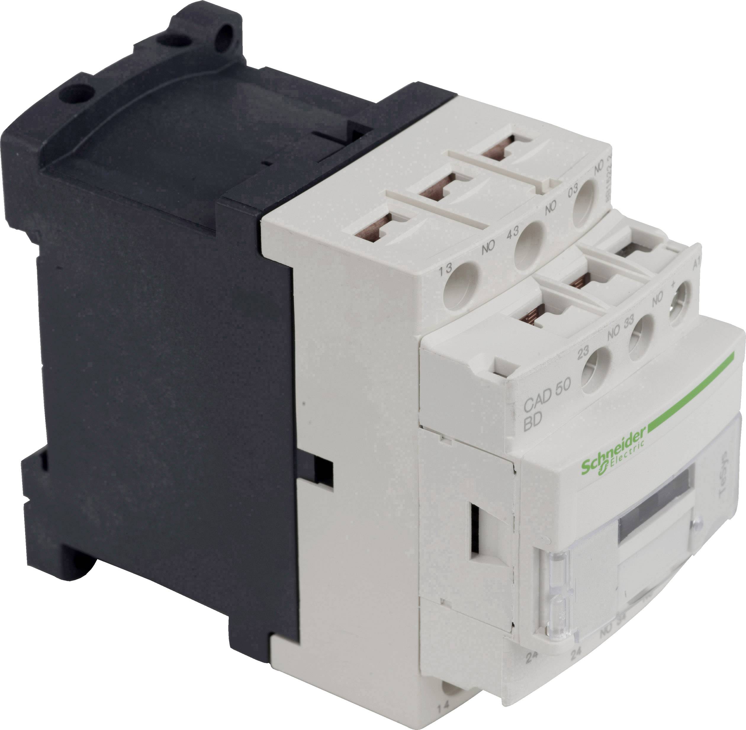 En elektrisk kontaktor fra Schneider Electric med modelkendebetegnelse, udstyret med flere klemmer til industrielle anvendelser.