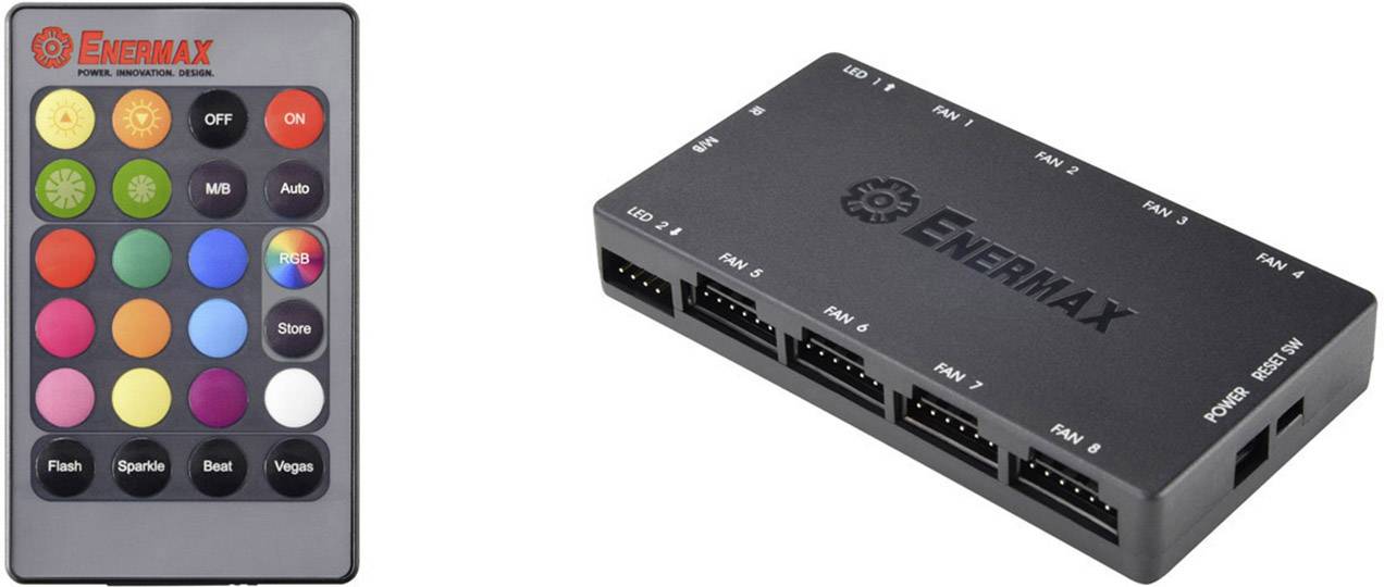 Enermax 6x Kit T.B. RGB PC-kabinet-blæser Sort, RGB (B x H x T) 120 x 120 x 25 mm Inkl. LED-belysning-5