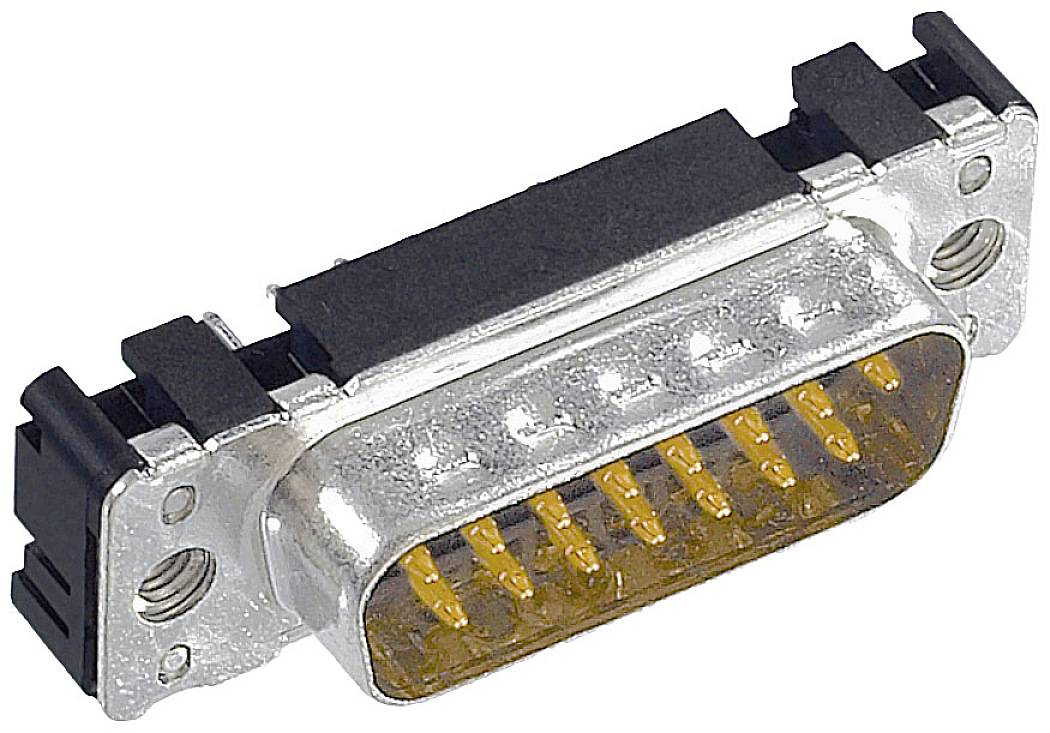 En gul elektronikstik med metallisk hus og flere ben, egnet til elektriske forbindelser i enheder eller computere.