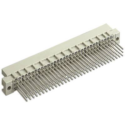 Et 64-polet Eurocard stik med plastikkapsel og metalben til forbindelse af printplader i elektroniske enheder.