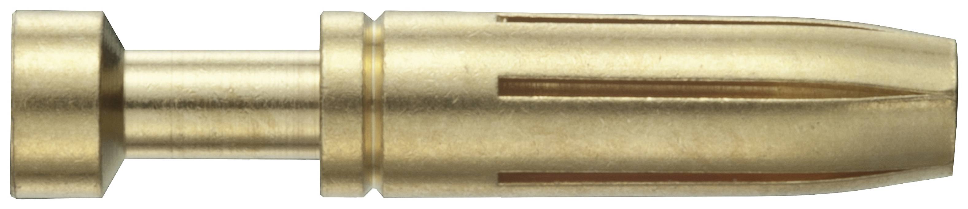 Et bronzefarvet metalværktøj med cylindrisk krop og spaltet skaft. Potentiel anvendelse inden for det tekniske område.