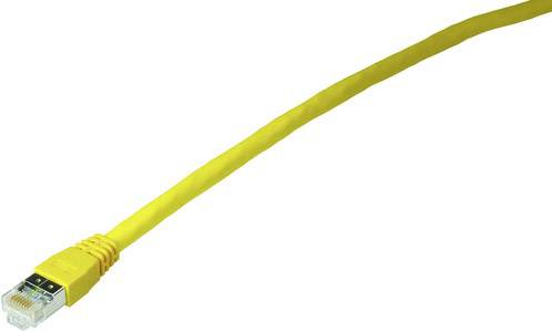 Gult netværkskabel med RJ45-stik viser forbindelsen til internet eller lokale netværk.