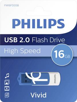 Philips VIVID USB-flashdrev  16 GB Blå  FM16FD05B/00 USB-A (USB 2.0)