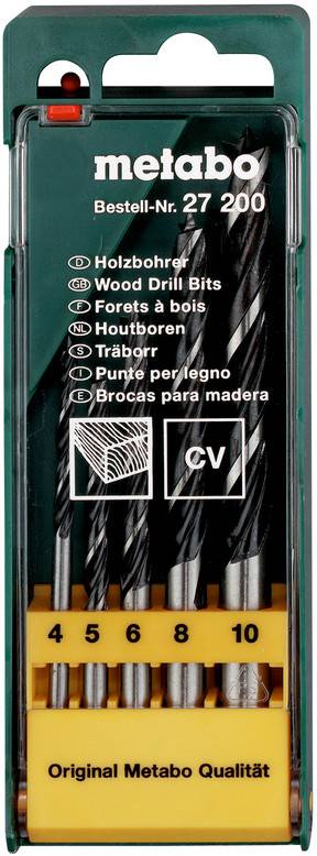 Metabo 627200000 Træ-spiralbor-sæt 5 dele 4 mm, 5 mm, 6 mm, 8 mm, 10 mm 1 stk
