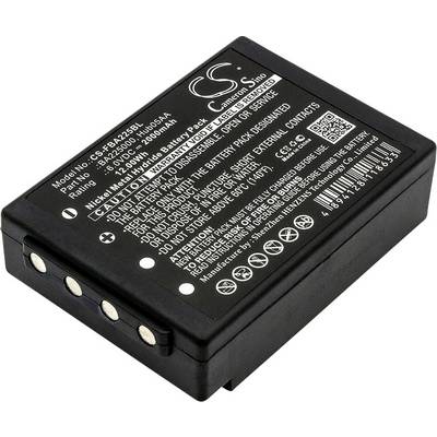 Sort batteri med påskrift, specifikationer og sikkerhedsinstruktioner. Type: Nikkel-metalhydrid, Kapacitet: 1000mAh, Spænding: 3,6V.