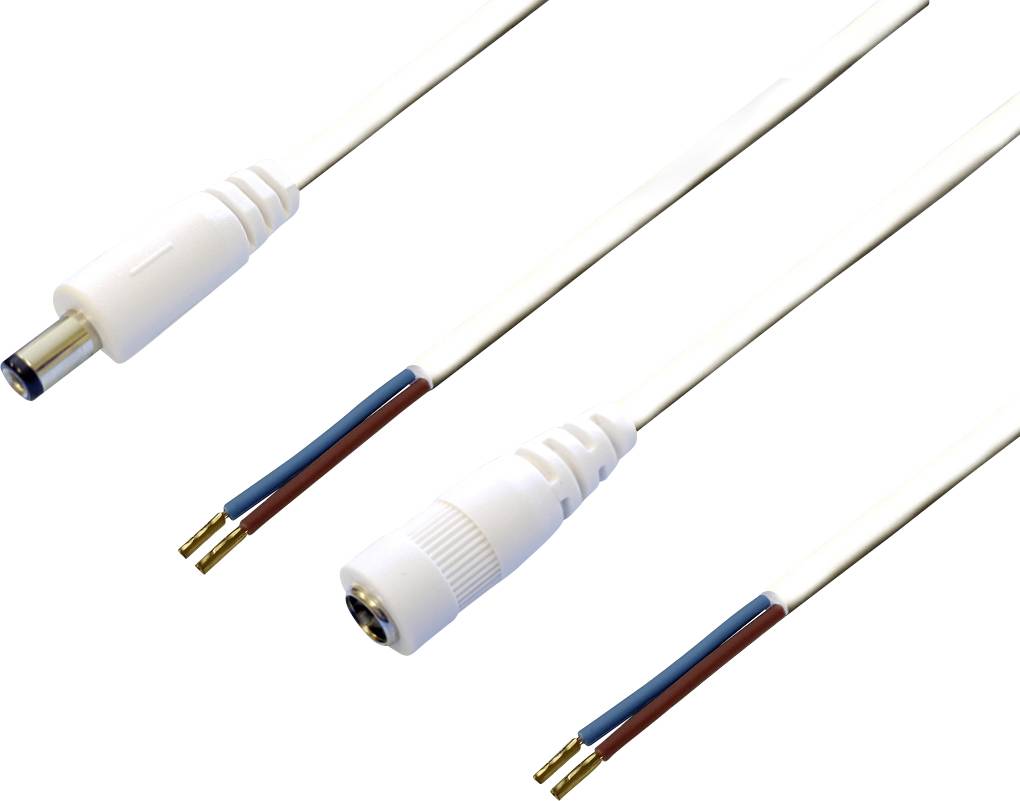 BKL Electronic Lavvoltstilslutningskabel Lavspændingstilslutning, Lavspændingsstik - åben ende 5.50 mm 2.10 mm 2.10 mm 2.50 m 1 Set