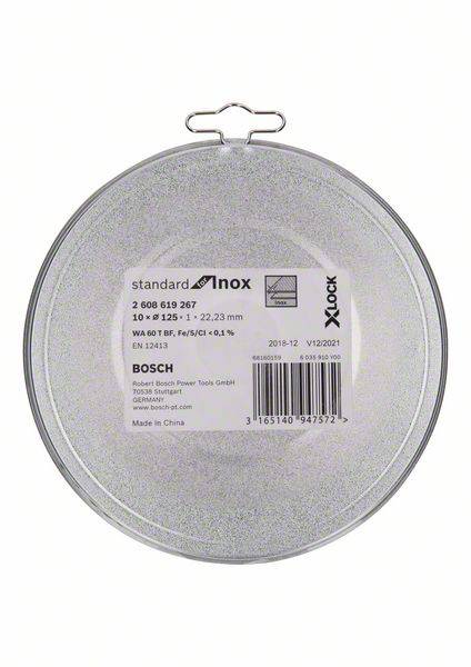 Bosch skæreskive; Standard Rustfrit stål; 125 x 1 mm; til metal; Fremstillet i Kina