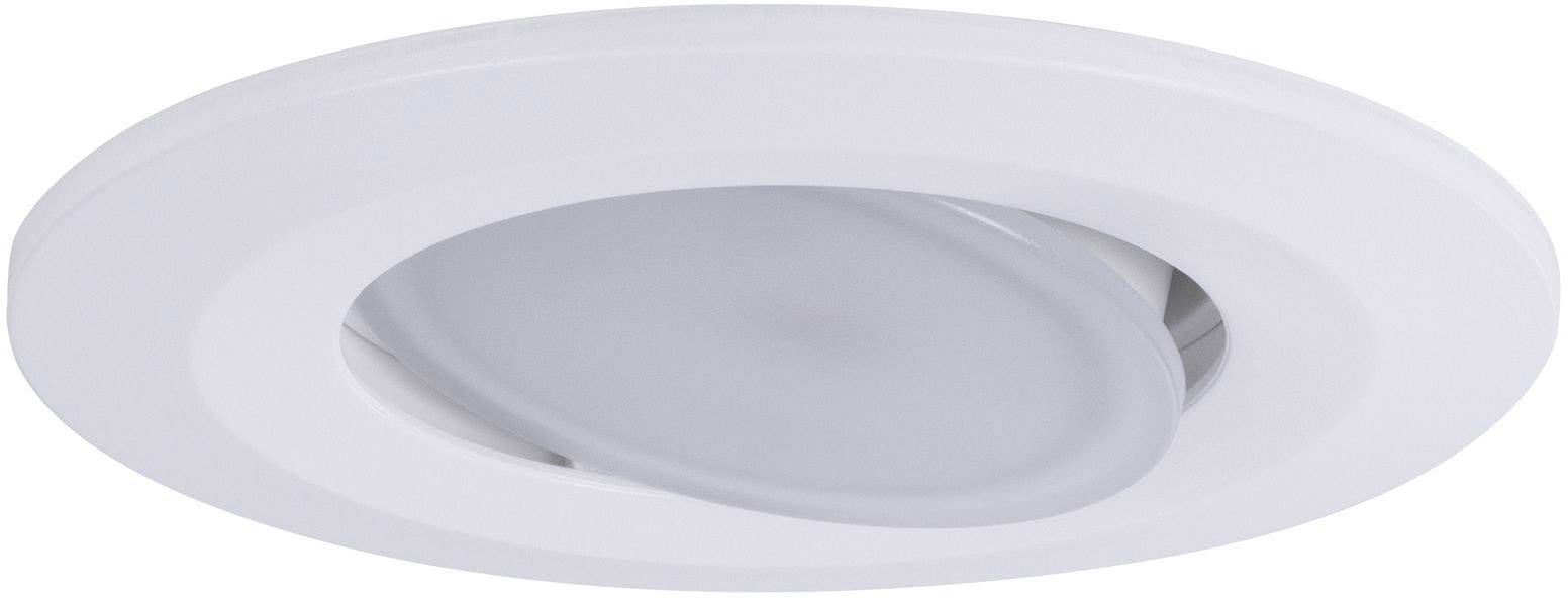 En hvid, rund LED-loftslampe med en svingbar indre ring, egnet til moderne indendørs belysning.