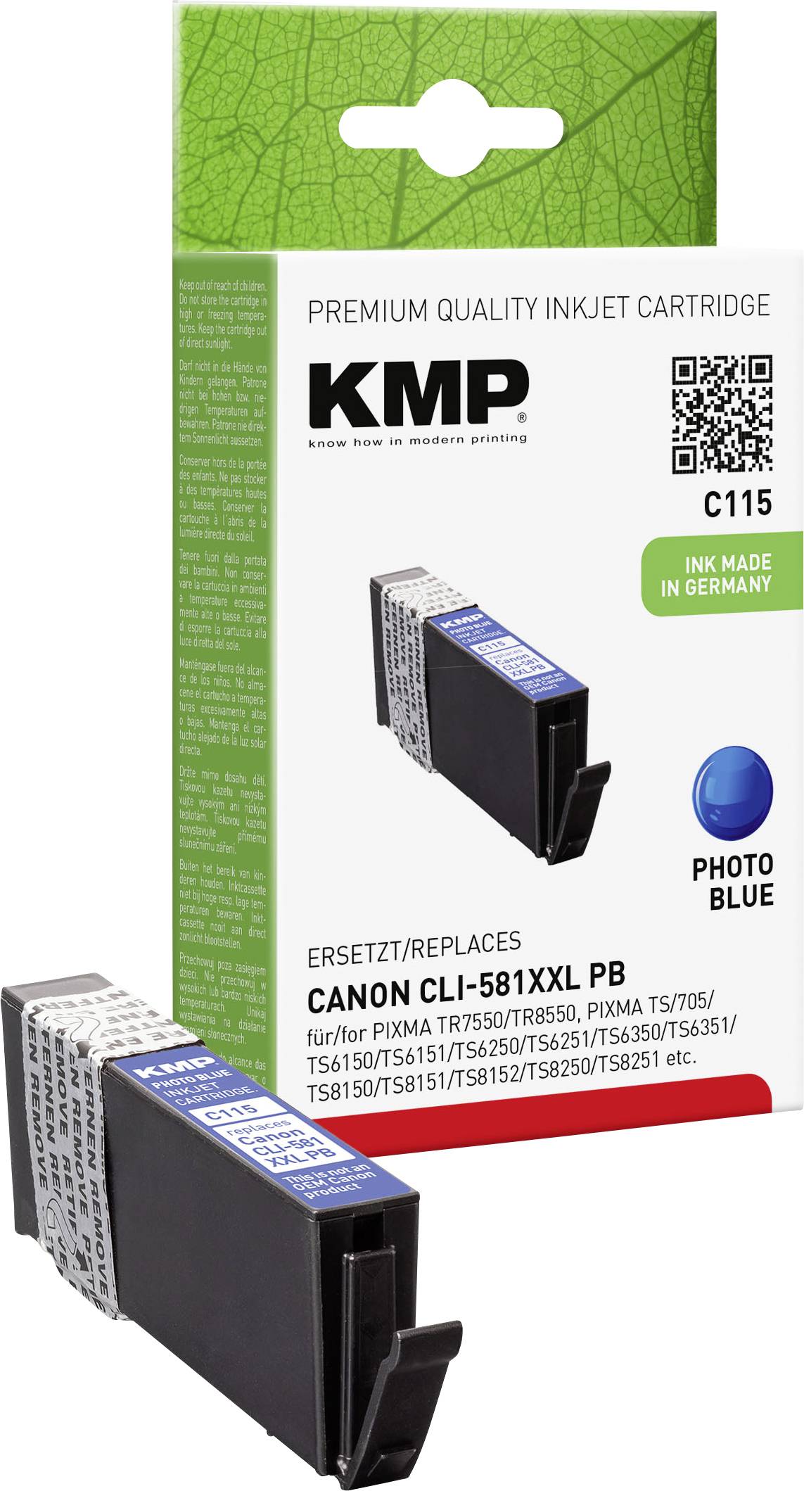 Ændringer fra kondom Konsekvent KMP Blæk erstatter Canon CLI-581PB XXL Kompatibel Blå C115 1578,0242 |  Conradelektronik.dk