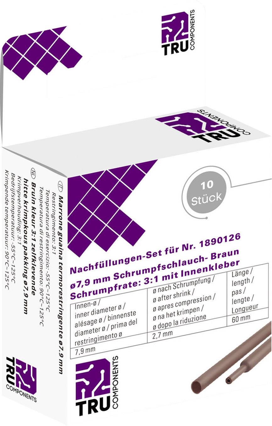 TRU COMPONENTS T1807CA007F Krympeslange med lim Brun 7.90 mm 2.60 mm Krympningshastighed:2:1 10 stk