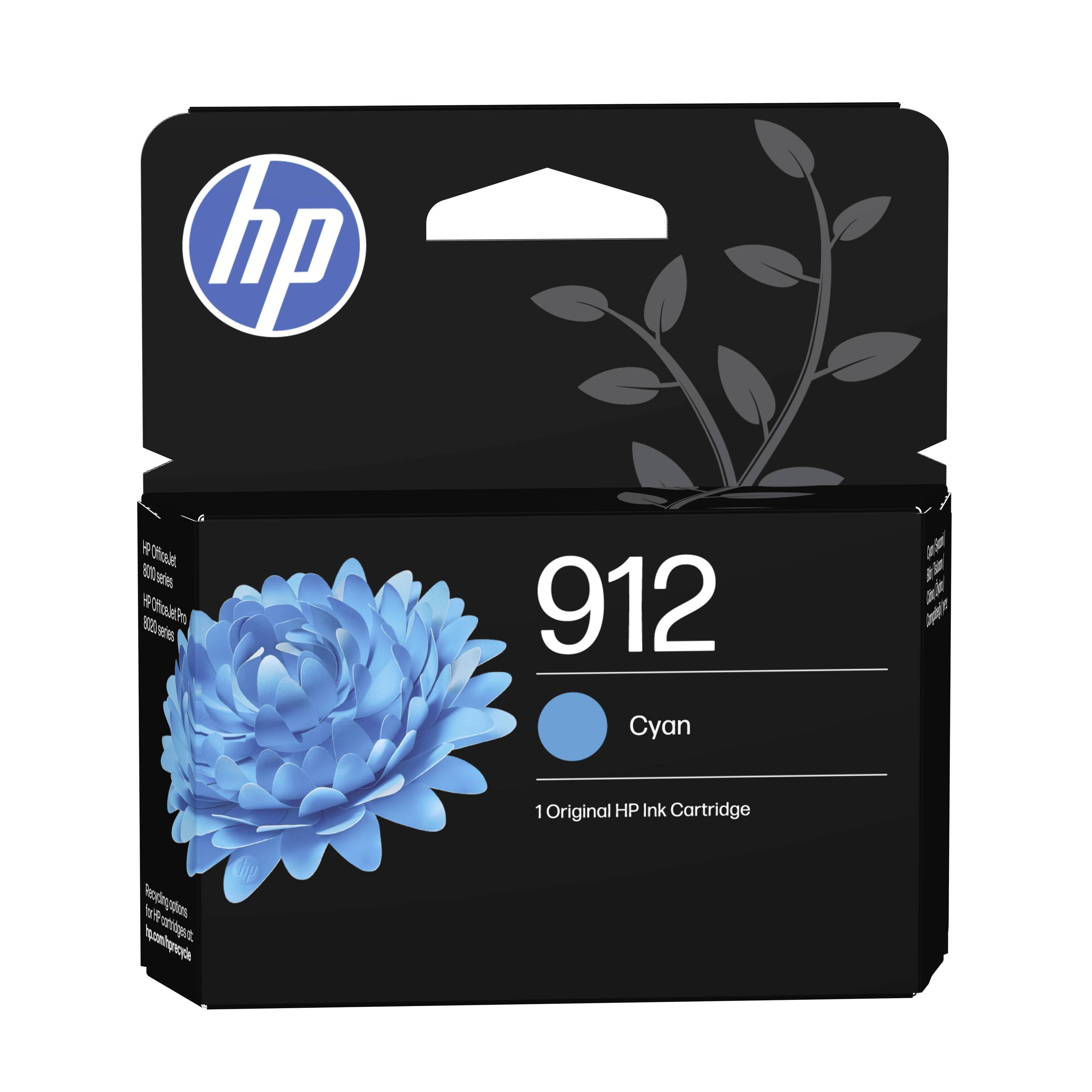 HP 912 Blæk Original Cyan 3YL77AE Blæk