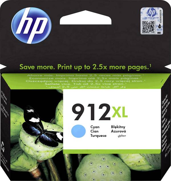 HP 912XL Blæk  Original Cyan 3YL81AE Blæk
