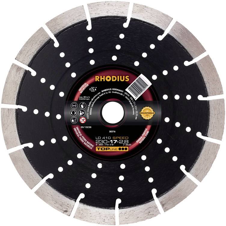 Rhodius 303716 LD410 SPEED Diamantskæreskive Diameter 230 mm 1 stk