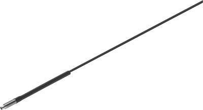 En lang, sort antenne med metallisk forbindelse i enden. Primært brugt til radio- eller telekommunikationsformål.