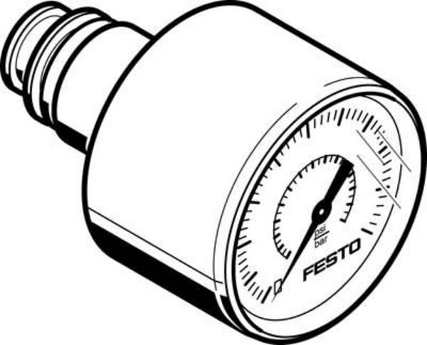 FESTO Manometer 563736 PAGN-26-1M-P10  0 til 10 bar  1 stk