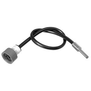 Et sort kabel med en sølvfarvet sensor i den ene ende og et grå stik i den anden ende. Det bruges til temperaturmåling.