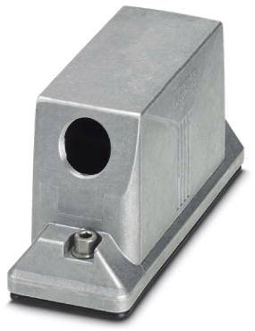 Metalkappe med rektangulær form og åbning på én side. Egnet til industrielle forbindelser og beskyttelse af kabelgrænseflader.
