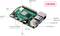 En enkeltpladsecomputer med USB-stik, HDMI-porte, GPIO-ben, Ethernet og 4 GB RAM, fremhævet i en teknisk illustration.