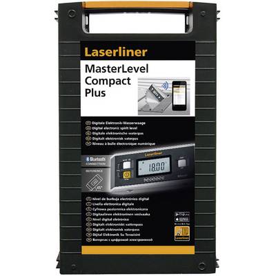 Laserliner 'MasterLevel Compact Plus' digital vaterpas med Bluetooth, smartphone-tilslutning, præcis målevisning.