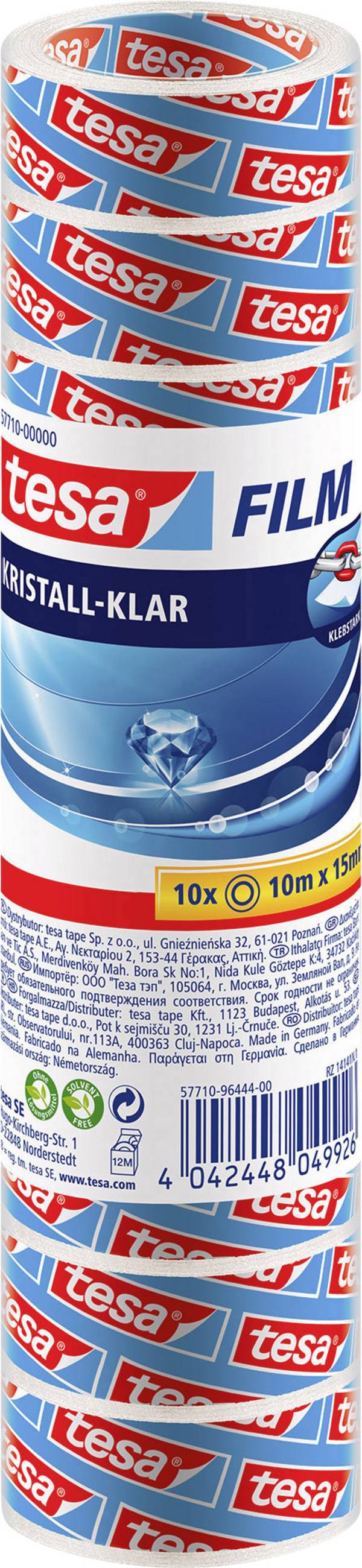 tesa  57710-00000-02 Klæbefilm krystalklar Transparent (L x B) 10 m x 15 mm 10 stk