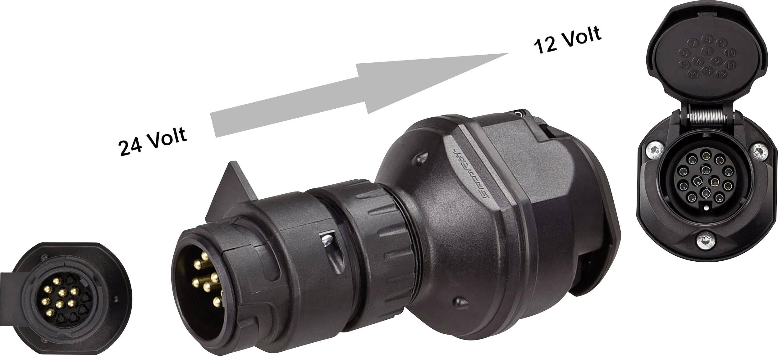 Adapter fra 24 volt til 12 volt