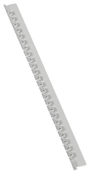 Plastikbind i grå farve med 21 ringe. Perfekt til at holde op til 100 ark papir samlet i en præsentation.