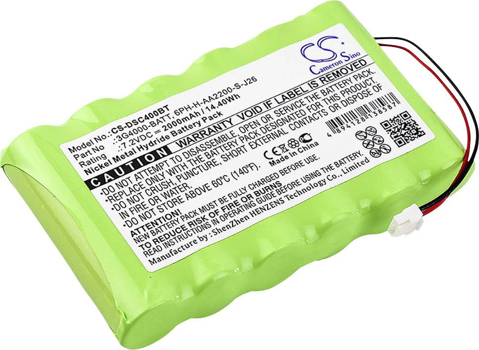 CS Cameron Sino Sikkerhedsteknik-batteri Erstatter original-batteri 3G4000-BATT, 6PH-H-AA2200-S-J26 DSC 7.2 V 2000 mAh