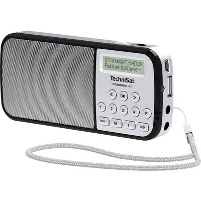 Bærbart radio fra TechniSat med displayvisning 'STAR*SAT RADIO Robbie Williams', højttalergitter og betjeningstaster.