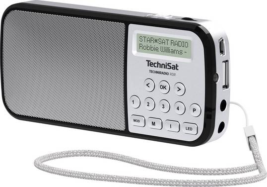 Lommeradio TechniSat Techniradio RDR DAB+, FM  Lommelygte Sølv