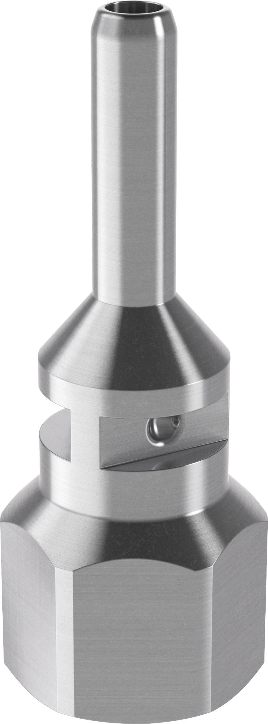 Metalværktøjsvedhæng, cylinderformet med et rundt håndtag og en forskudt nedre sektion.