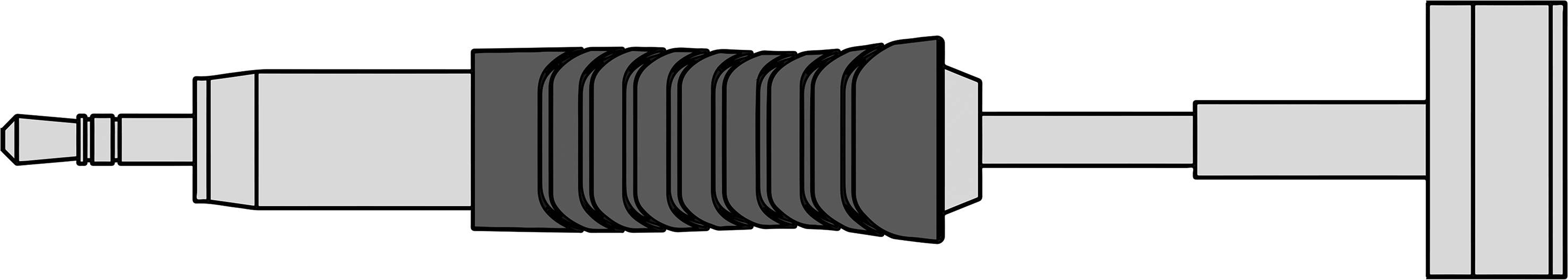 Diagram: Tværsnit af en mekanisk forbindelse med en bølget forbindelsesenhed mellem to faste segmenter, viser konstruktionsmetode.