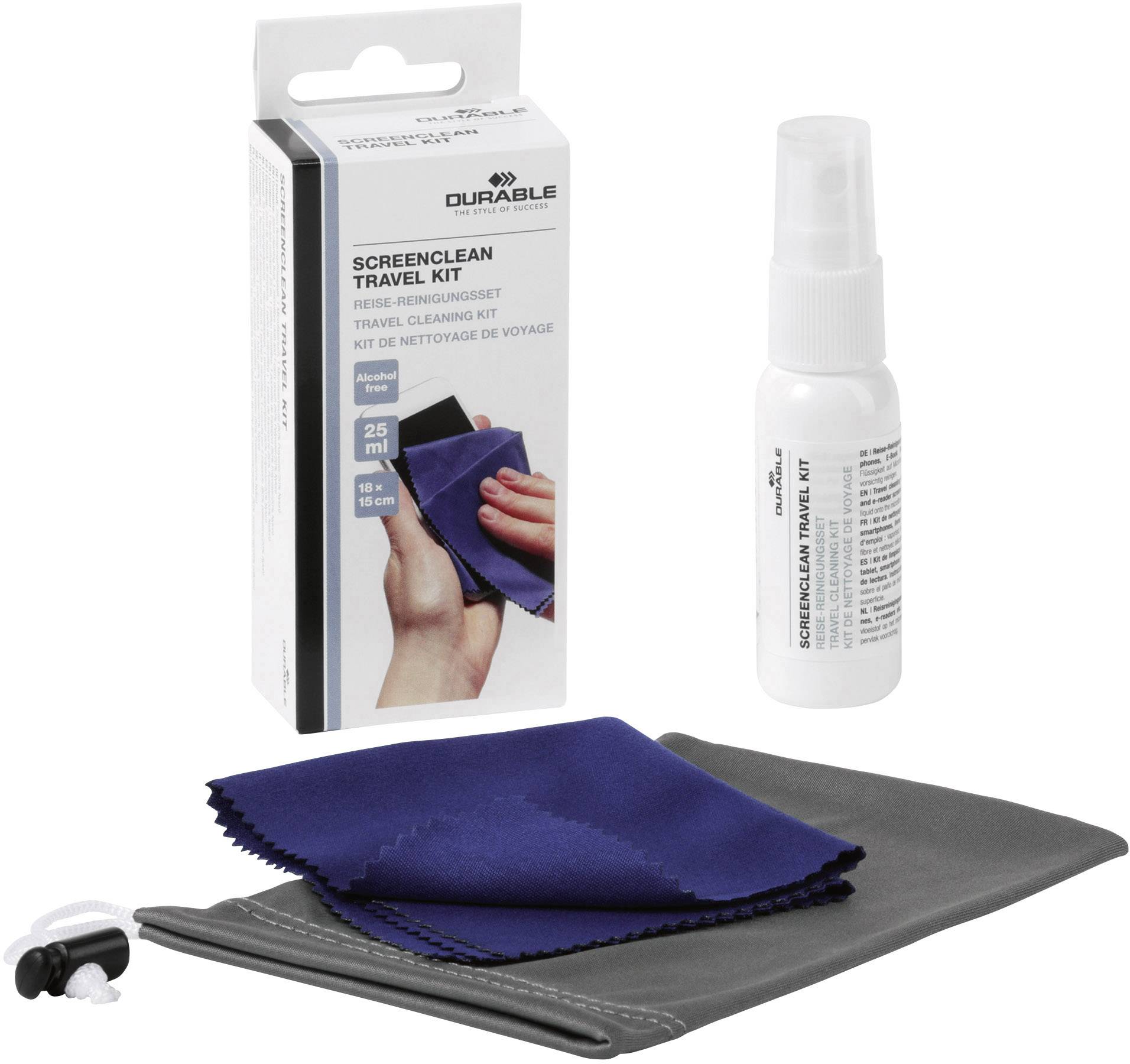 Durable Skærmrens 25 ml inkl. rengøringsklud SCREENCLEAN TRAVEL KIT 584400 1 Set