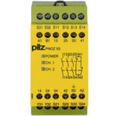 Sikkerhedskontaktapparat PNOZ X3 24VAC 24VDC 3n/o 1n/c 1so PILZ Driftsspænding (num): 24 V/DC 3 x afbryder, 1 x brydekon