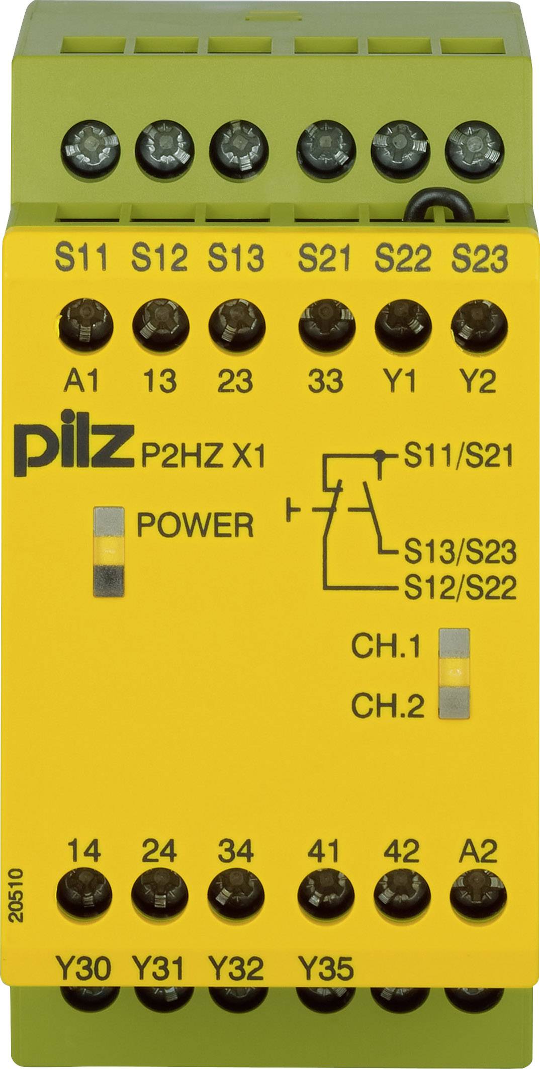 Sikkerhedskontaktapparat P2HZ X1 230VAC 3n/o 1n/c PILZ Driftsspænding (num): 230 V/AC 3 x afbryder, 1 x brydekontakt (B x H x T) 45 x 87 x 121 mm LED-display 1 stk