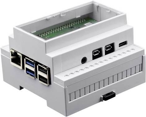 Camdenboss CBRPI-DR-4-CLR-CON SBC-kabinet Passer til: Raspberry Pi® til hatskinnemontering Hvid