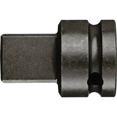 En sort, rustfri tapbolt med firkantoptagelse og sekskantpande, egnet til brug med skruenøgler.