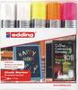 Edding 4090 4-4090-5999 Kridtmarker Hvid, Hvid, Neongul, Neon-orange, Neonpink 4 mm, 15 mm