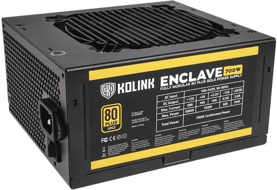 Rindende Slutning kor Kolink Enclave PC-strømforsyning 700 W ATX 80PLUS® Gold |  Conradelektronik.dk