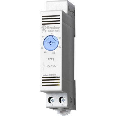 Termostatmodul til DIN-skinnemontage med temperaturregulator fra 0-60°C, 10A, 250V.