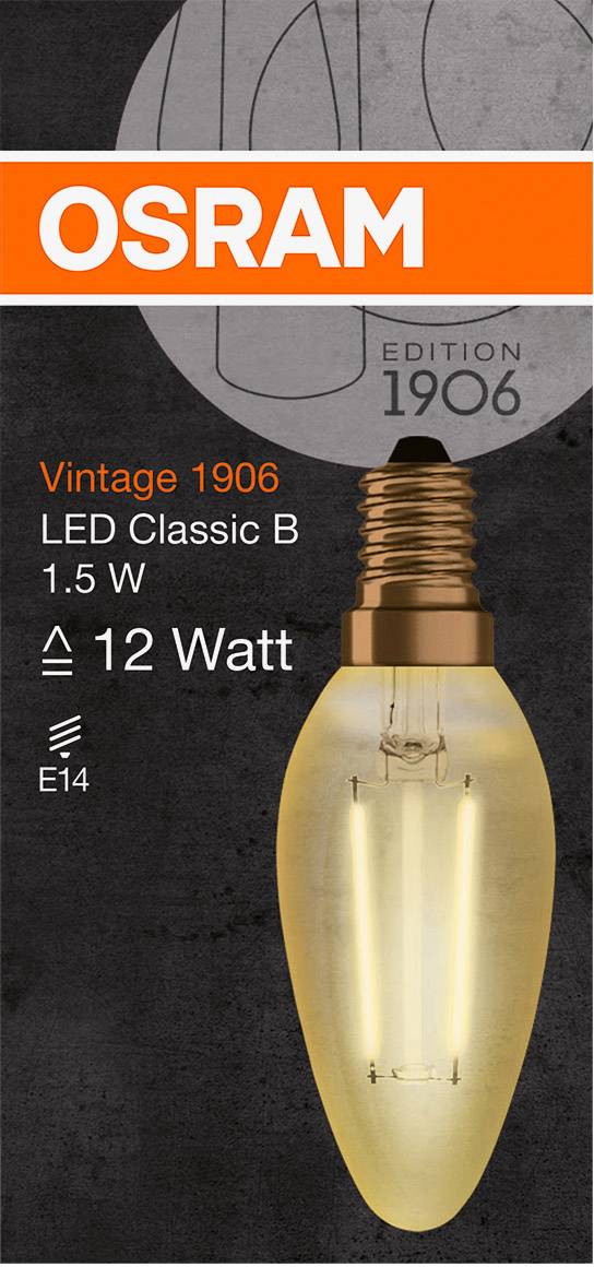 OSRAM 4058075293205 LED (RGB)-lamp EEK G (A - G) E14 Lysform 1.5 W = 12 W Varmhvid (Ø x L) 35.0 mm x 100.0 mm 1 stk