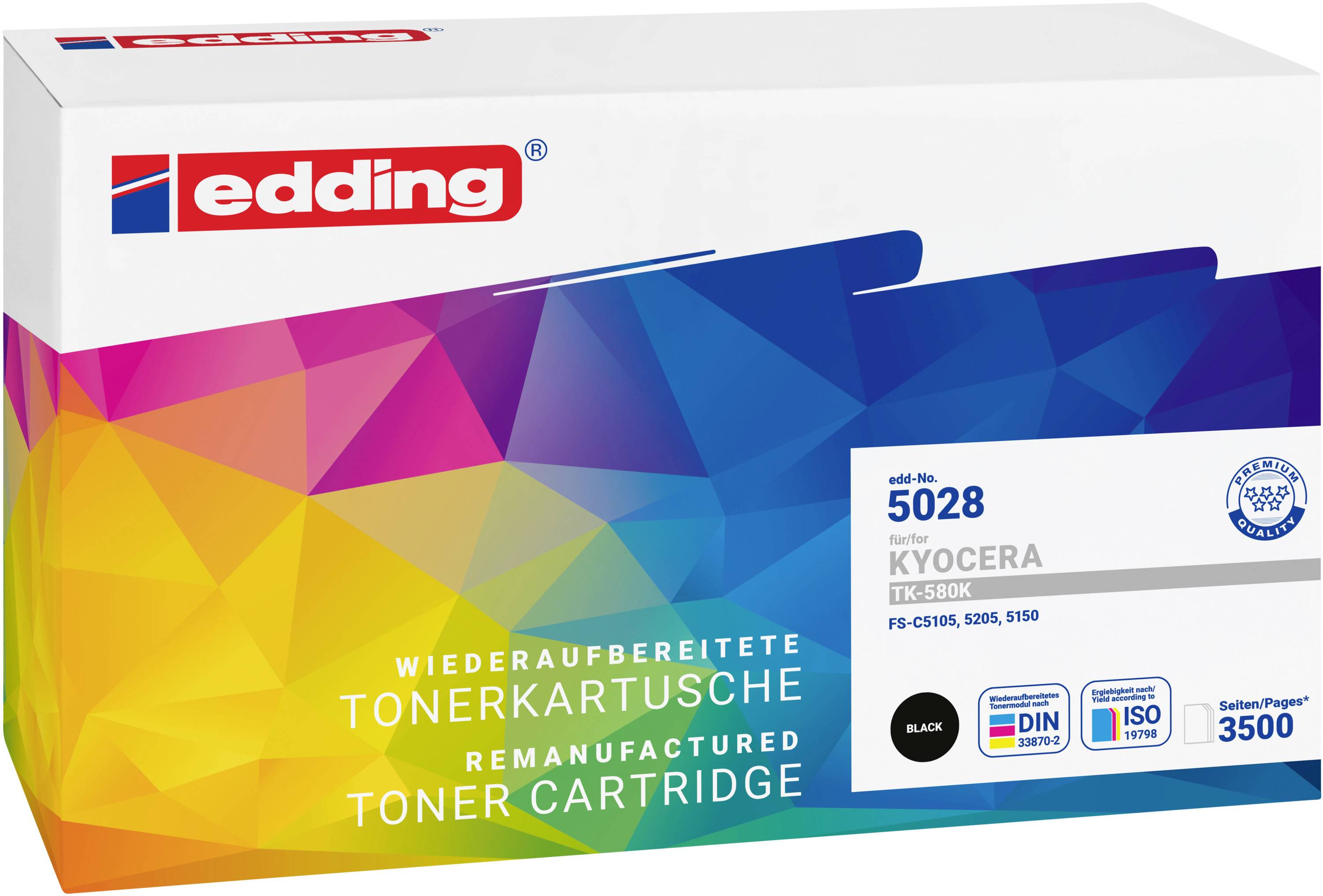 Edding Toner-kassette erstatter Kyocera TK-580K Kompatibel Sort 3500 Sider EDD-5028-0