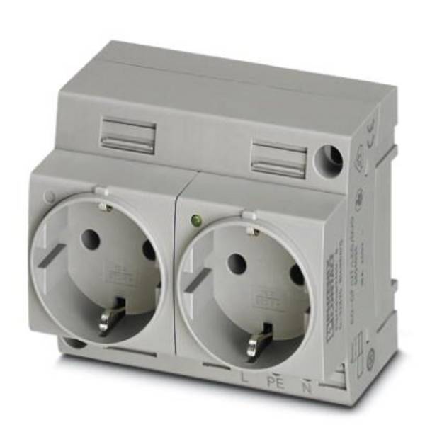 Phoenix Contact Stikdåse EO-CF/UT/LED/DUO  Grå    250 V/AC (L x B x H) 60 x 90 x 75 mm  2 stk