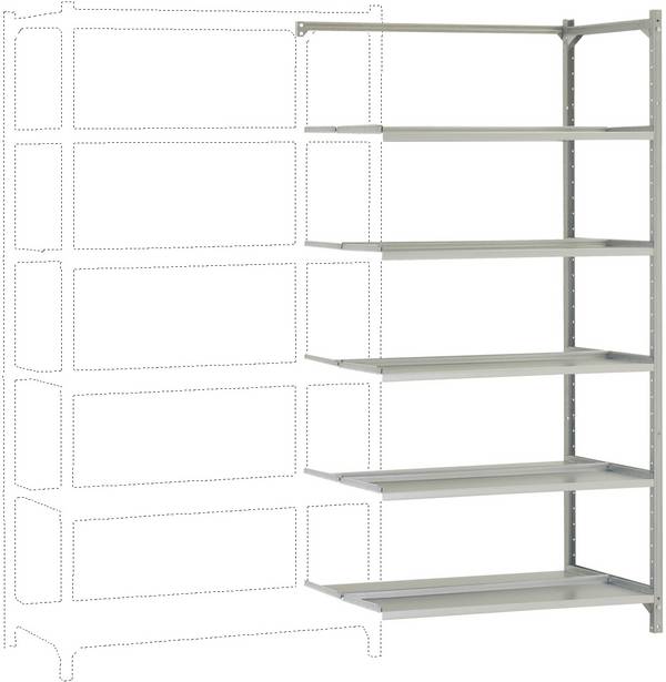 Manuflex RA2582 Stålreol tilbygningsmodul  (B x H x T) 960 x 1900 x 600 mm    Stålbund