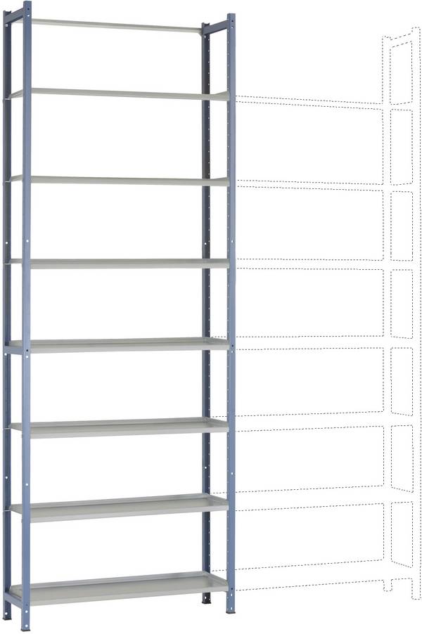 Manuflex RA2215.5007 Stålreol grundmodul  (B x H x T) 930 x 1900 x 600 mm    Stålbund
