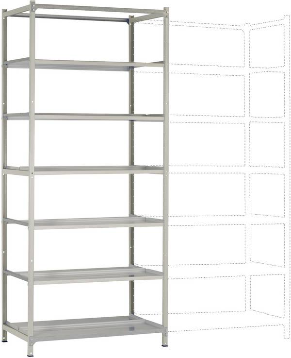 Manuflex RA2243.7035 Stålreol grundmodul  (B x H x T) 930 x 1900 x 300 mm    Stålbund