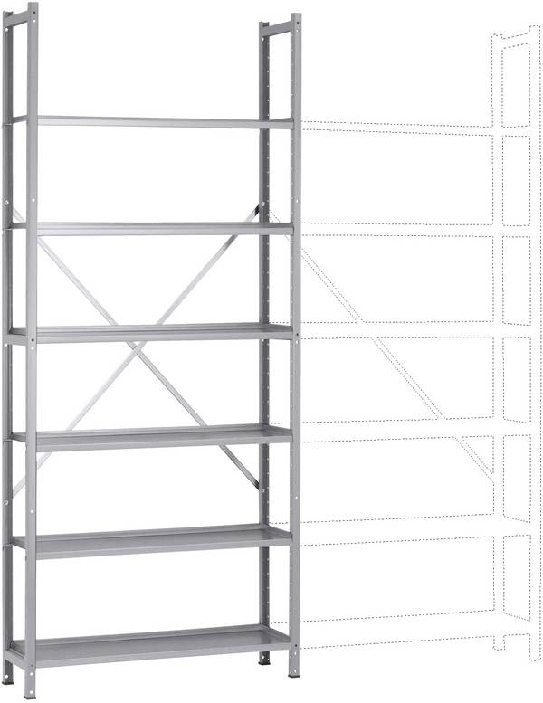 Manuflex RA3161.9006 Stålreol grundmodul  (B x H x T) 1280 x 3000 x 700 mm    Stålbund