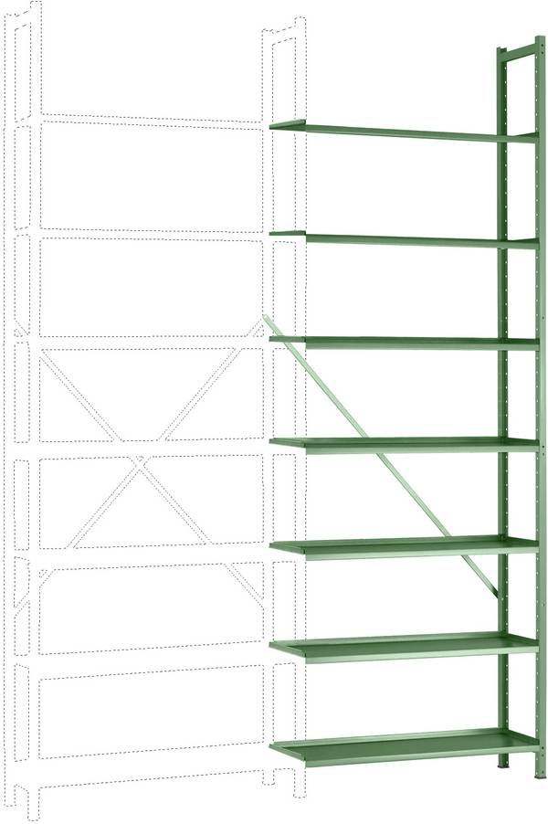 Manuflex RA3172.6011 Stålreol tilbygningsmodul  (B x H x T) 1250 x 2500 x 800 mm    Stålbund
