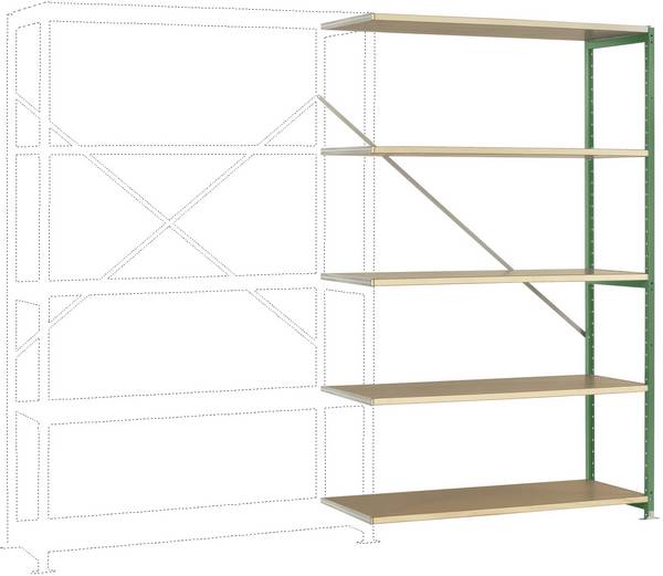 Manuflex RP1136.6011 Stålreol tilbygningsmodul  (B x H x T) 960 x 1900 x 300 mm    Trægulv