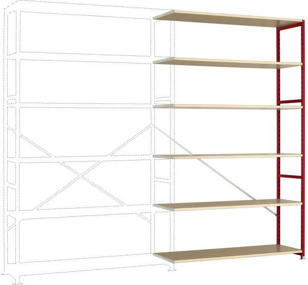 Manuflex RP1444.3003 Stålreol tilbygningsmodul  (B x H x T) 1530 x 3000 x 800 mm    Trægulv